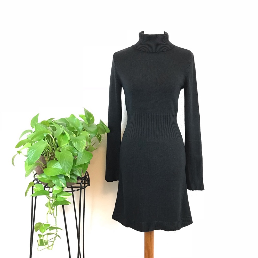 WHBM Bell Sleeves Ribbed Knit Sweater Dress Sz S